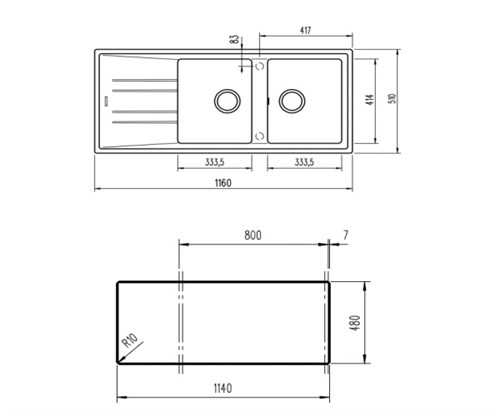 Chậu đá nhân tạo TEKA STONE 80 B-TG 2B 1D BLACK0