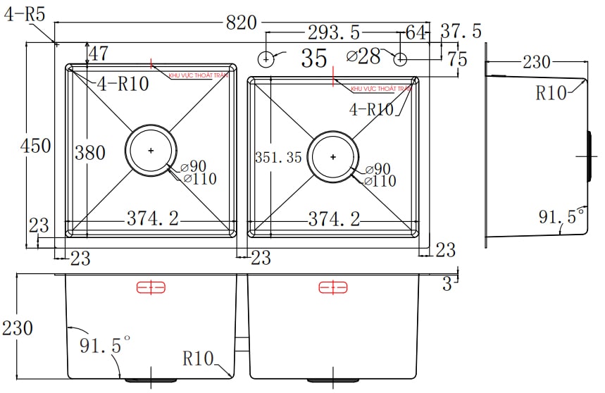 Chậu rửa bát 2 hố Faster FS 8245HSS0