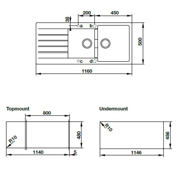 Chậu rửa bát đá Hafele HS19-GED2S80 570.35.570 màu xám0