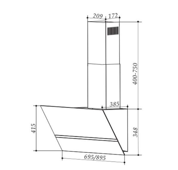 Máy hút mùi gắn tường Faster FS3688SS - 901