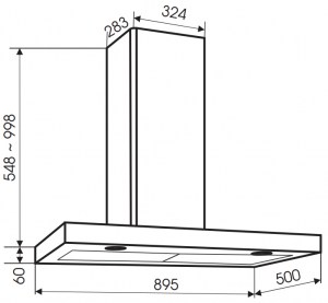 Máy hút mùi gắn tường Faster Quatrolux SM 90SL0