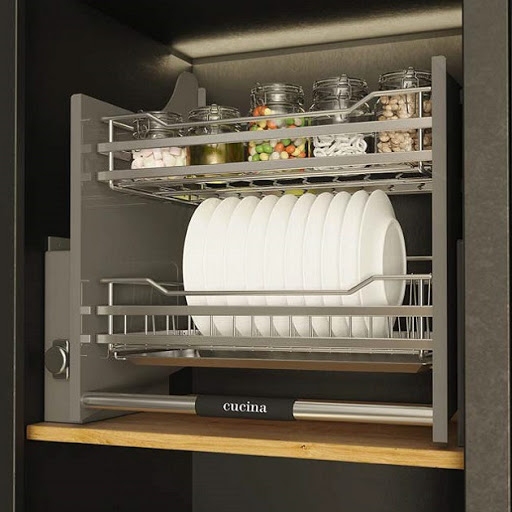 Rổ chén đĩa di động lướt dẹt LENTO Cucina 504.76.017 Inox 3040