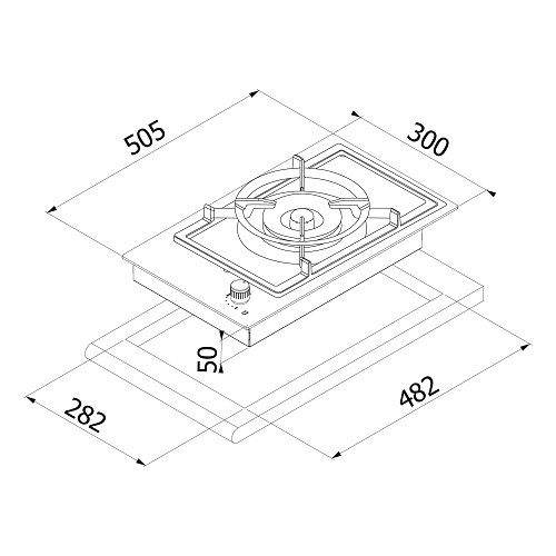 Bếp ga Dudoff London 1 bếp Ring (GD-Z01)0