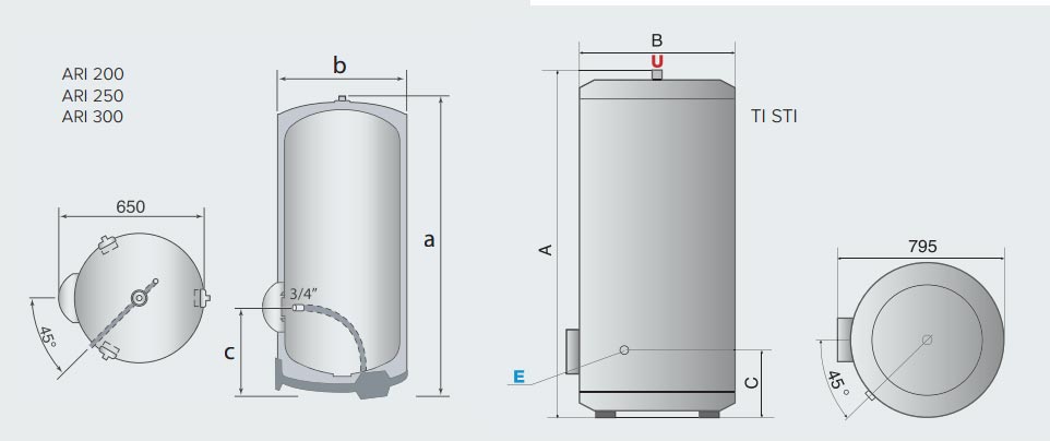 Bình Nóng Lạnh Ariston ARI 200 STAB 570 THER TM VS EU0