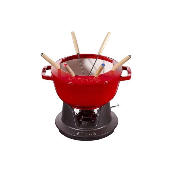 Bộ Fondue Staub màu đỏ cherry 18cm