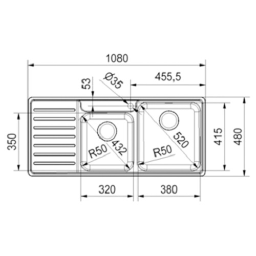 Chậu rửa Franke loại đôi BCX 621 RHD (101.0469.276)0