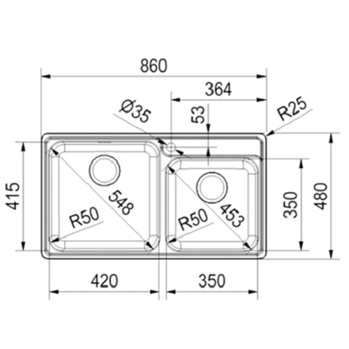 Chậu rửa Franke loại đôi BCX 620 42 35 (101.0469.275)0