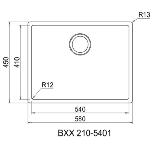 Chậu rửa Franke loại đơn BOX 210-54 (127.0433.023)0