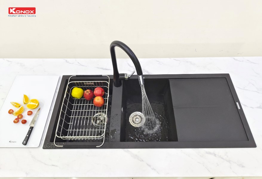 Chậu rửa bát Konox Granite Livello 1160 Black0