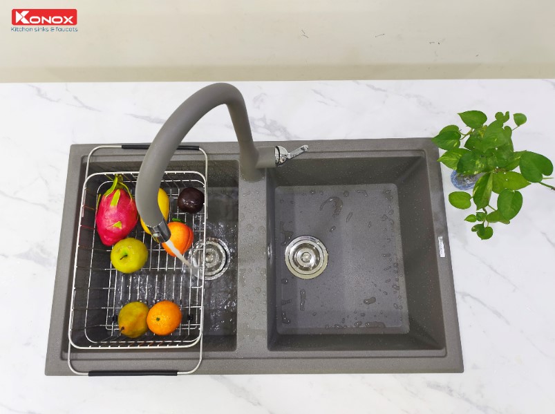 Chậu rửa bát Konox Granite Phoenix 860 Grey0