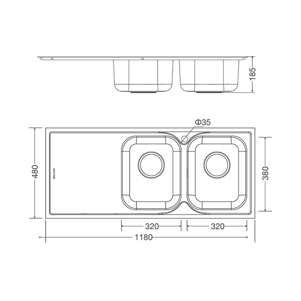 Chậu rửa bát Malloca MS 1026L0