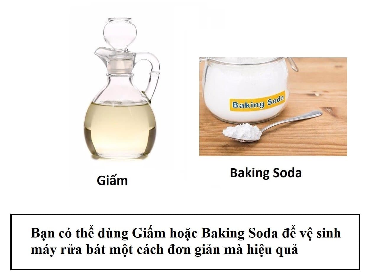 Giấm và Baking Soda giúp vệ sinh máy rửa bát vô cùng hiệu quả