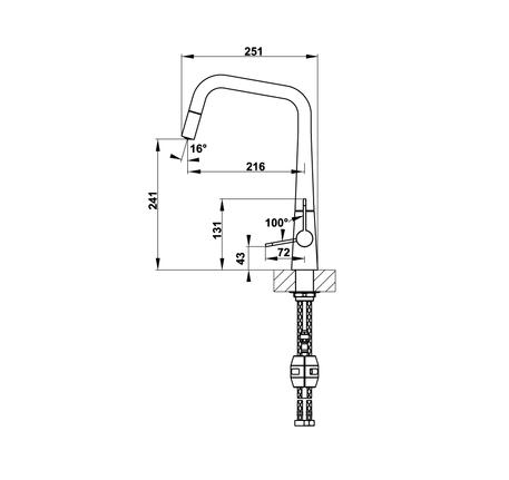 Vòi rửa bát inox Hafele Hydros HT20-CH1P241 570.82.2200