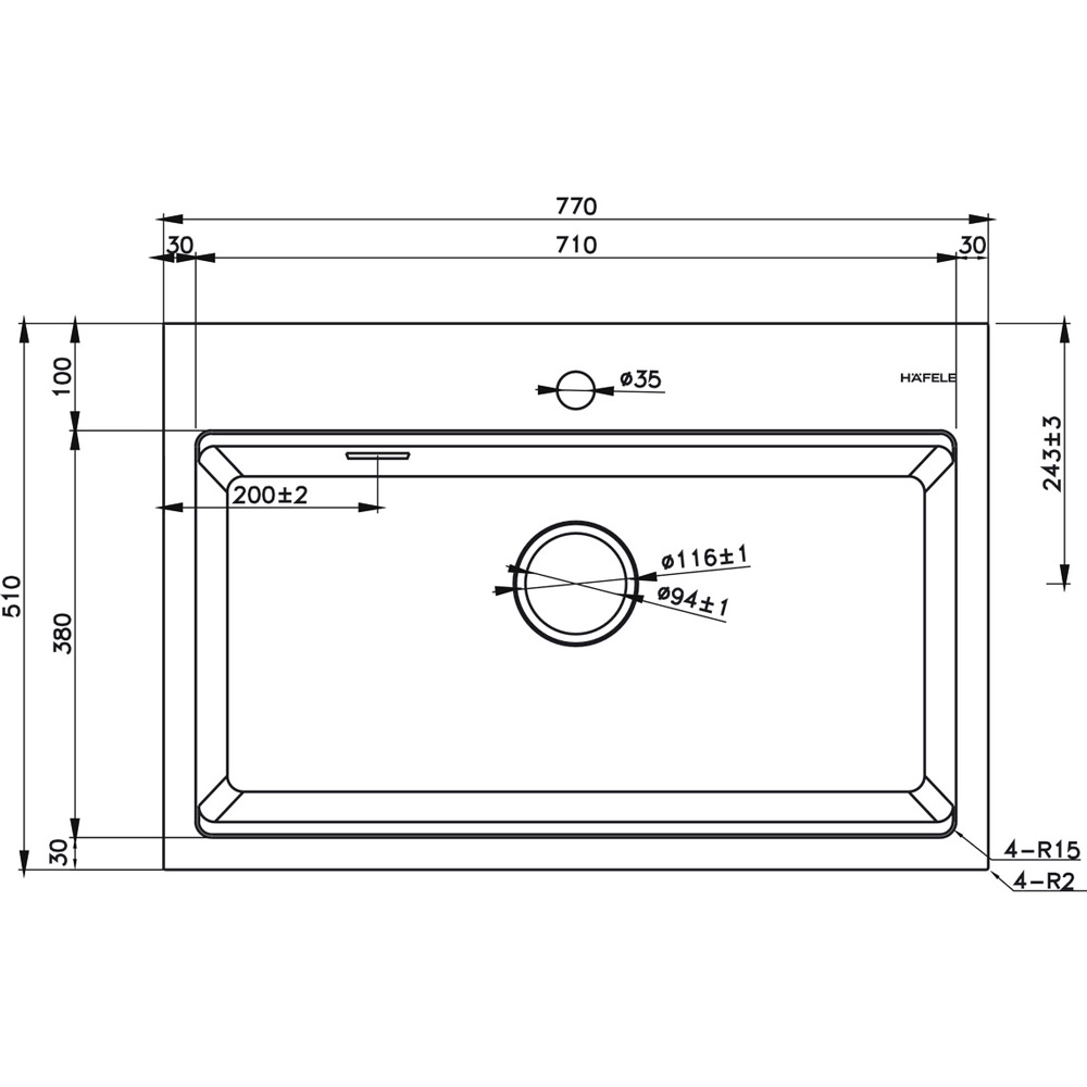 Chậu Rửa Hafele HS22-GEN1S90M - màu Kem 577.25.4300