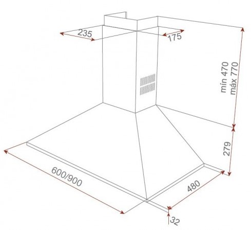 Thông số chi tiết của máy hút mùi TEKA DBB90