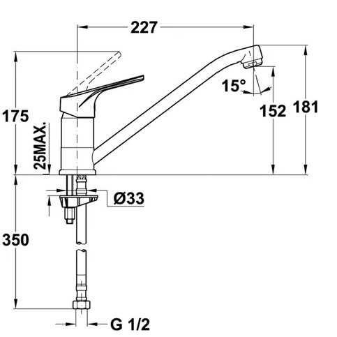 Thông số chi tiết của vòi rửa chén bát TEKA MTP 913