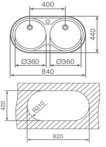 Thông số chi tiết của chậu rửa Teka DR 80 2B