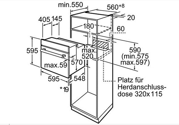 Thông số chi tiết của lò nướng Bosch HBN559E1M