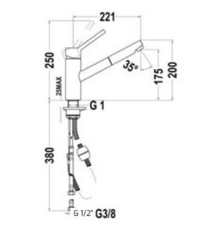 Bản vẽ vòi bếp 249780210 Teka VTK 978 