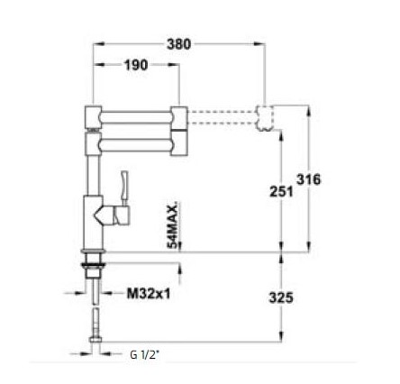 Thông số chi tiết của vòi rửa Teka INX 983