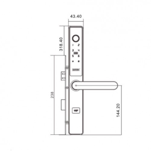 Khóa cửa điện tử Giovani GSL D101B (R)0