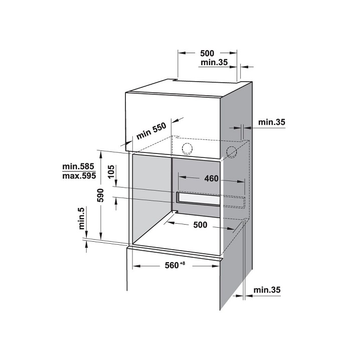 Lò nướng âm tủ 72L Hafele HO-8T72A 538.01.4211