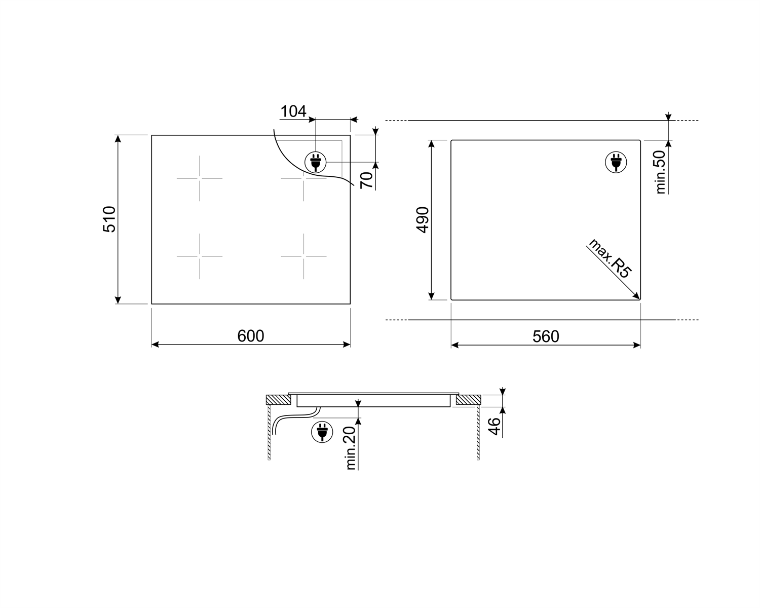 Bếp từ Hafele Smeg SIM662WLDX 535.64.1531