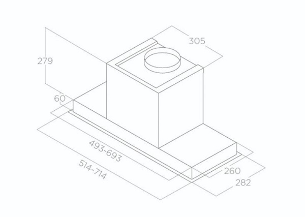 Máy hút mùi âm tủ Elica HIDDEN 2.0@ IX/A/521