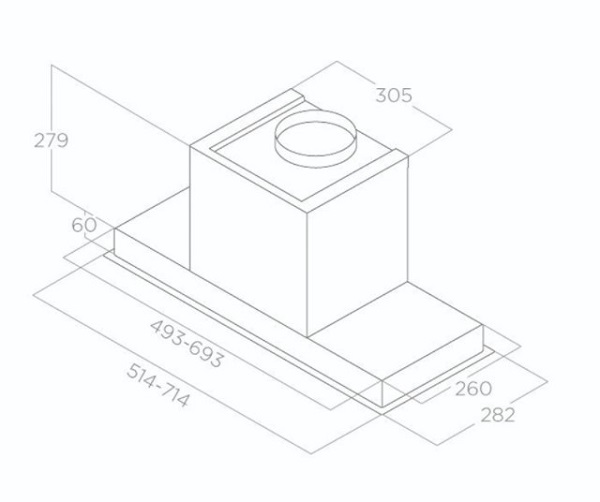 Máy hút mùi âm tủ Elica HIDDEN 2.0@ IX/A/721