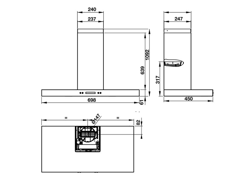 Máy hút mùi gắn tường Hafele HH-WI70C 539.81.1580