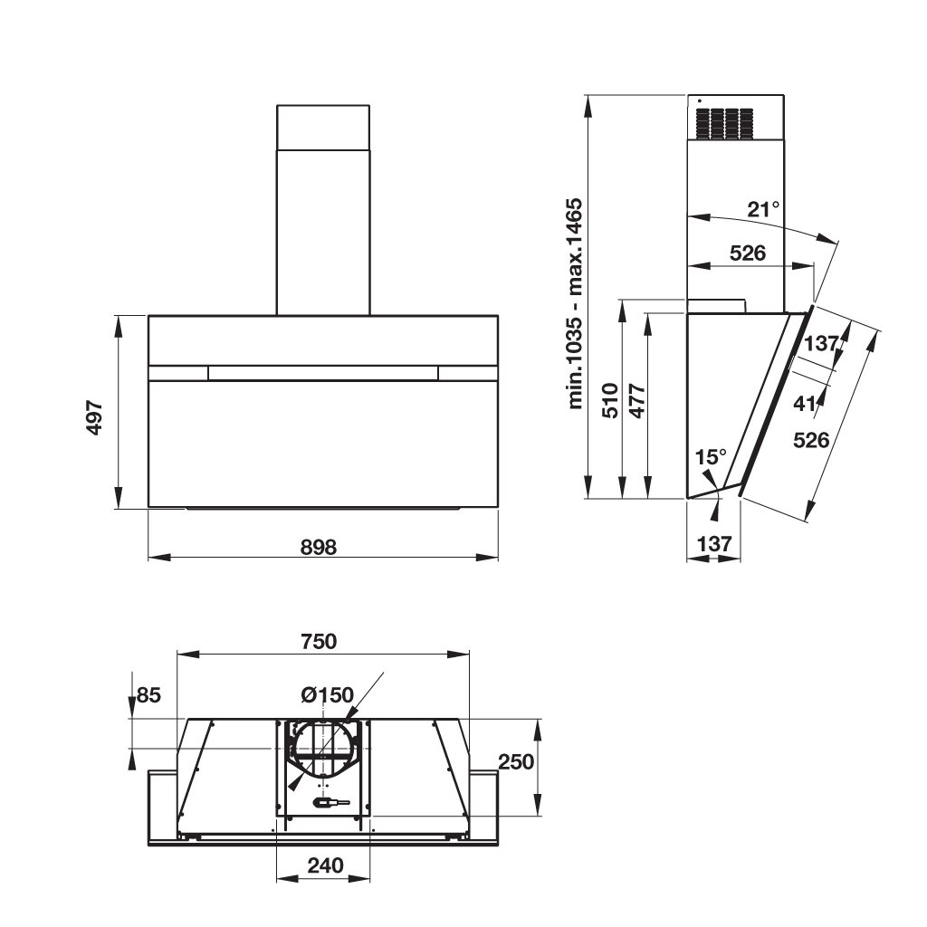 Máy hút mùi gắn tường Hafele HH-WVG90B 539.89.3350