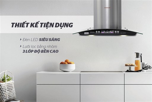 Kiểu dáng hiện đại, thiết kế tiện dụng cho mọi không gian bếp.