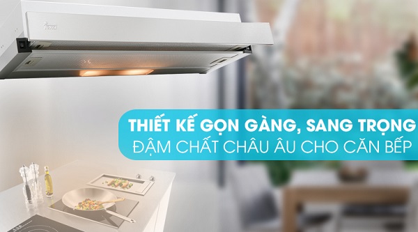 Máy hút mùi cũng tạo nên điểm nhấn đẹp, hiện đại, sang trọng cho căn bếp.