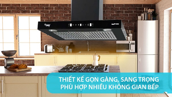 Máy hút mùi được thiết kế với kiểu dáng hiện đại