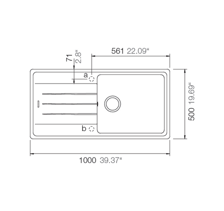 Chậu đá Häfele Antonius HS-GSD10050 570.32.3300