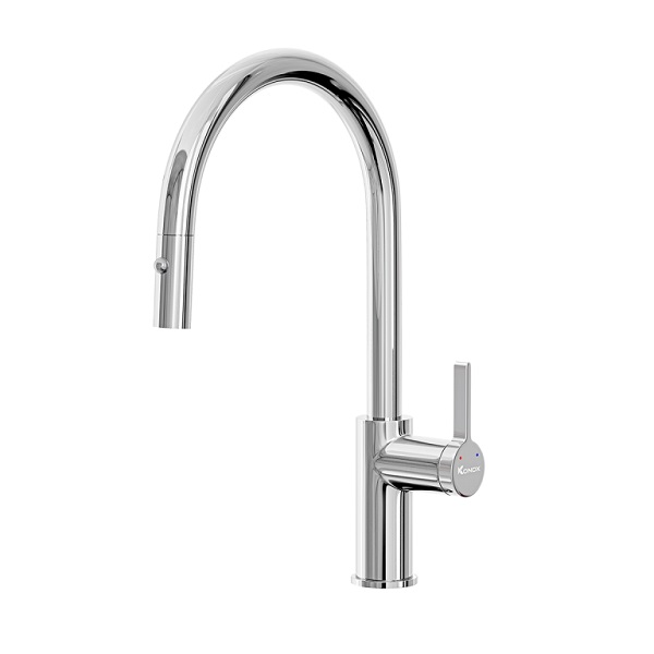 Vòi rửa bát rút dây Konox Alto Chrome