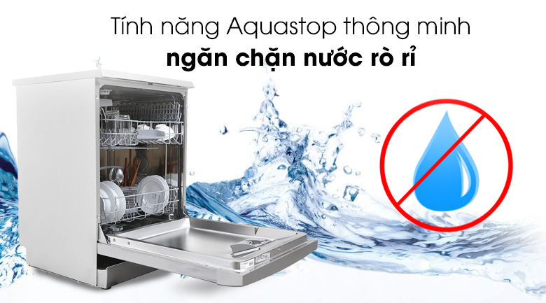 Công nghệ Aqua Stop thông minh giúp máy rửa bát chống lại sự rò rỉ của nước