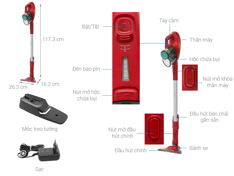 Máy hút bụi không dây dạng cán Philips FC67210