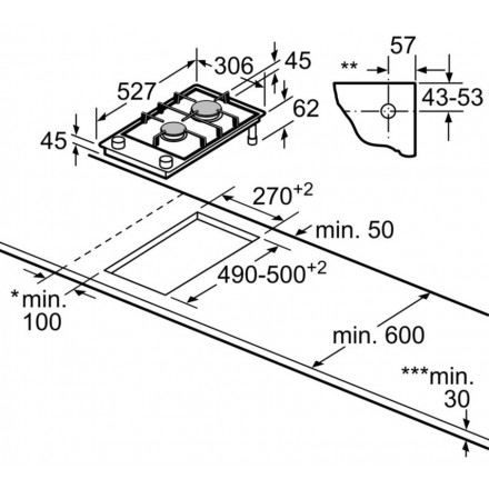 Bếp ga Bosch PRB3A6D700