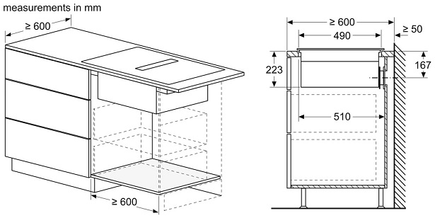 Bếp từ kết hợp hút mùi Bosch PXX875D67E0