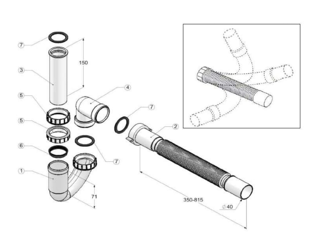 Bộ xả Siphon Reginox M2008