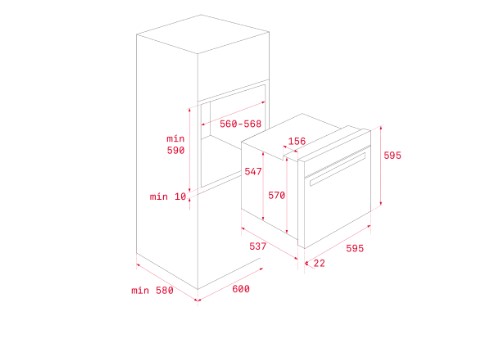 Kích thước lắp đặt lò nướng TEKA HBB 735