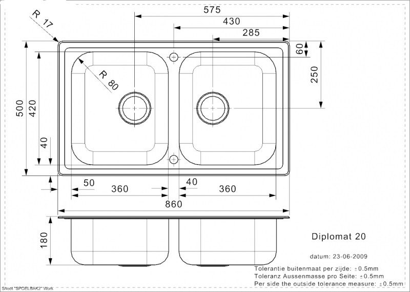 Chậu rửa chén Inox Reginox Diplomat 20 Lux0