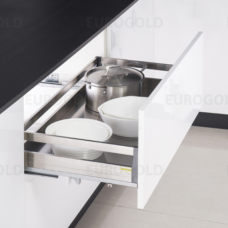 Giá xoong nồi, bát đĩa tủ dưới inox, 2 lớp đáy Eurogold EU130.700