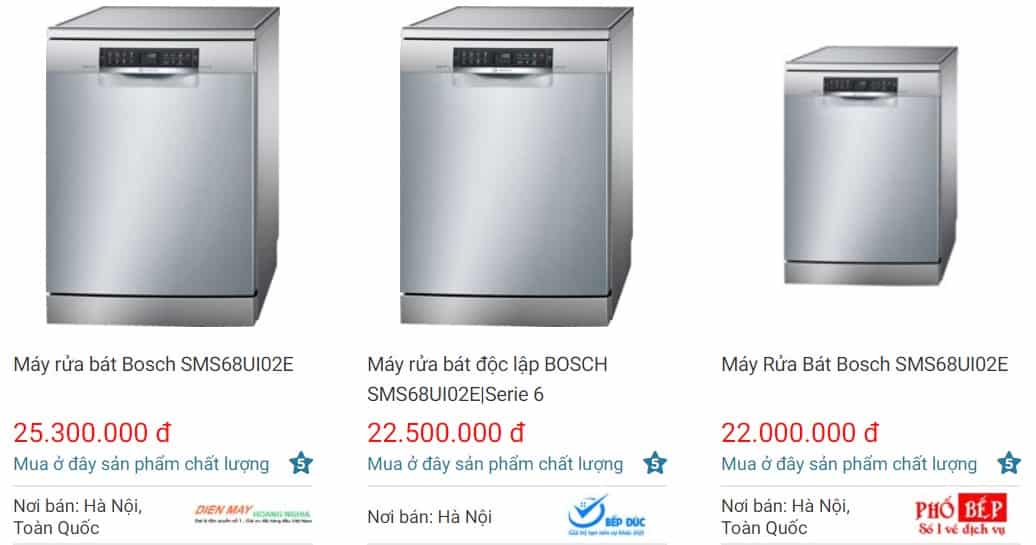 Địa chỉ mua máy rửa bát Bosch SMS68UI02E giá tốt nhất