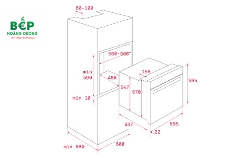 Kích thước lắp đặt lò nướng TEKA HSB 635