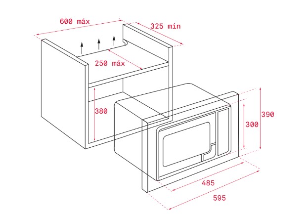 Kích thước lắp đặt lò vi sóng TEKA ML 820 BI chính xác nhất