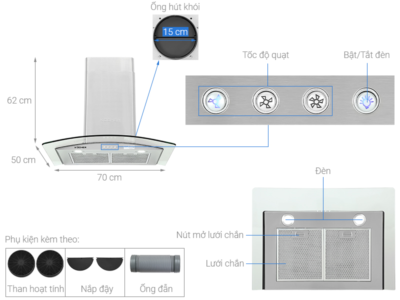 Máy hút mùi Kocher K-8870 70cm0
