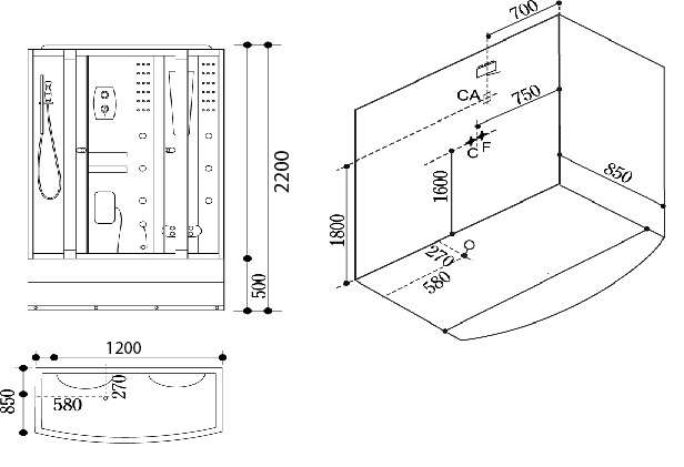 Phòng tắm xông hơi ướt Govern JS-01050