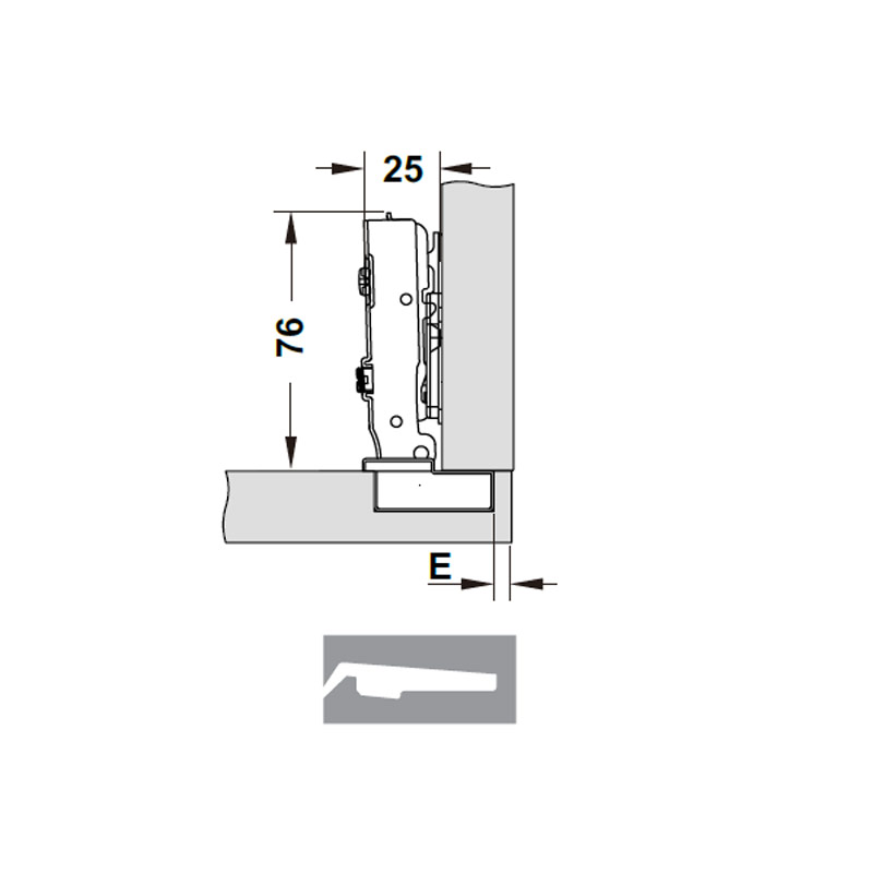 Bản lề CUCINA LEGATO 334.00.030 inox 3040